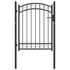 vidaXL Fence Gate with Arched Top Steel 100x125 cm Black