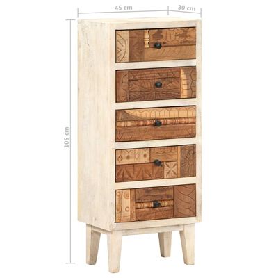 vidaXL Drawer Cabinet 45x30x105 cm Solid Reclaimed Wood