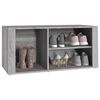 vidaXL Shoe Cabinet Grey Sonoma 100x35x45 cm Engineered Wood