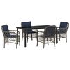 vidaXL Garden Dining Set with Cushion 5 pcs Grey and Black Rattan