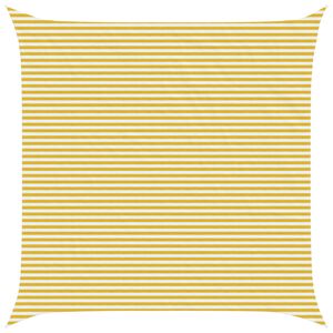 vidaXL Sunshade Sail Yellow and White 6 x 6 m HDPE