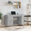 vidaXL Desk Concrete Grey 140x50x75 cm Engineered Wood