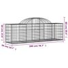 vidaXL Arched Gabion Baskets 50 pcs 200x50x60/80 cm Galvanised Iron