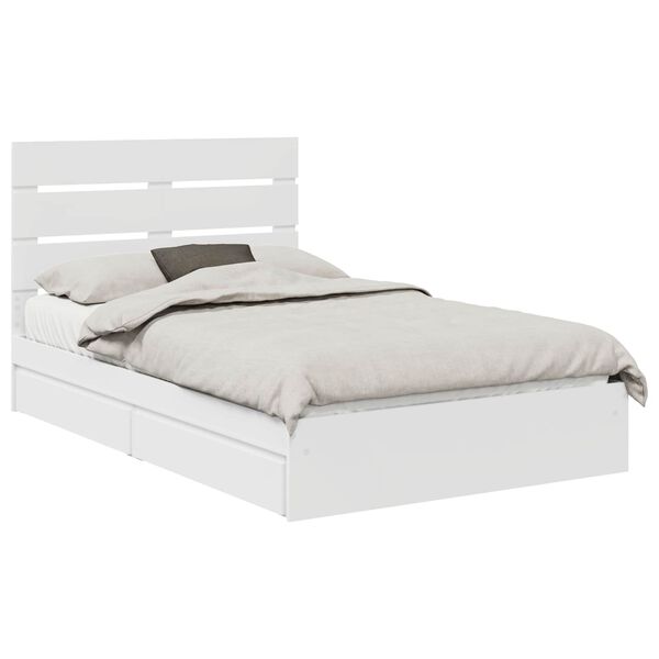 vidaXL Storage Bed with Headboard White 120 x 190 cm Engineered Wood