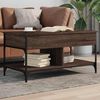 vidaXL Coffee Table Brown Oak 100x50x50 cm Engineered Wood and Metal