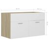 vidaXL Bathroom Furniture Set White and Sonoma Oak Engineered Wood