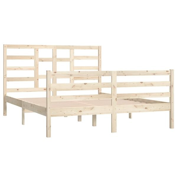 vidaXL Bed Frame without Mattress Solid Wood 150x200 cm King Size