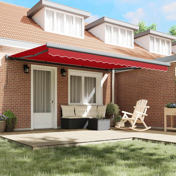 vidaXL Retractable Awning Red 4 x 3 m Canvas and Aluminium