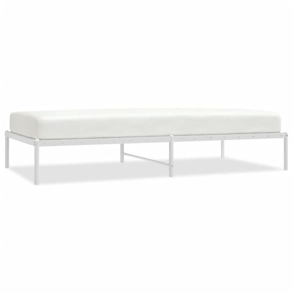vidaXL Metal Bed Frame without Mattress White 100x200cm