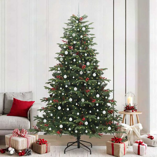 vidaXL Artificial Christmas Tree with 300 LEDs with Stand Green 240 cm