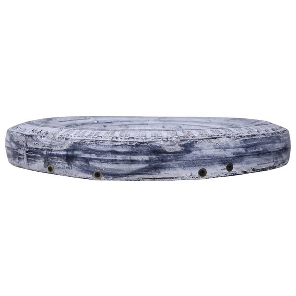 vidaXL Mirror White 50 cm Reclaimed Rubber Tyre