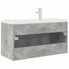 vidaXL Bathroom Sink Cabinet with Built-in Basin and Faucet Concrete Grey