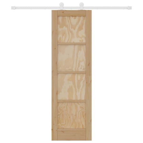 vidaXL Sliding Door Brown 61 x 198.5 cm Solid Pine Wood