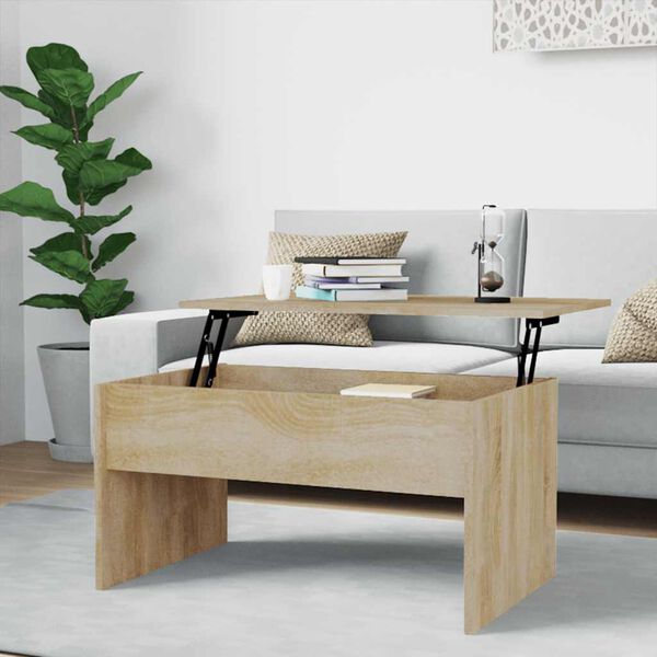 vidaXL Coffee Table Sonoma Oak 80x50.5x41.5 cm Engineered Wood