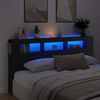 vidaXL LED Headboard Black 200 cm Engineered Wood