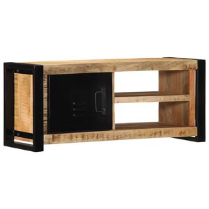 vidaXL TV Cabinet 80x30x35 cm Solid Rough Wood Mango
