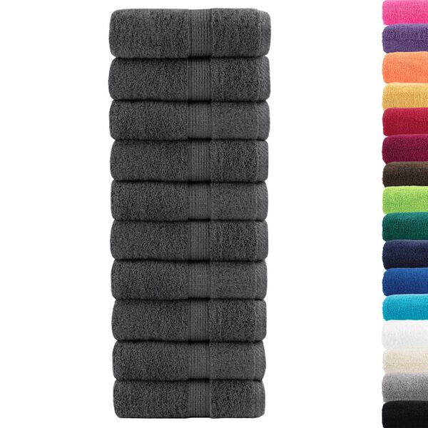 vidaXL Premium Wash Towels "SOLUND" 10 pcs Anthracite 30x30 cm 600 gsm