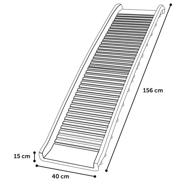 FLAMINGO Dog Ramp Collapsible Zenna 156x40x15 cm Black