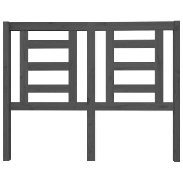 vidaXL Bed Headboard Grey 126x4x100 cm Solid Wood Pine