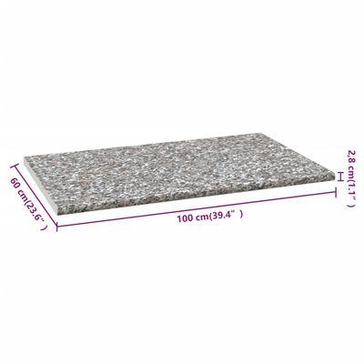 vidaXL Kitchen Countertop Grey with Granite Texture 100x60x2.8 cm Chipboard