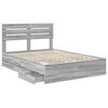 vidaXL Bed Frame with Drawer Grey Sonoma 140 x 190 cm Engineer Wood