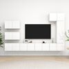 vidaXL 8 Piece TV Cabinet Set High Gloss White Engineered Wood