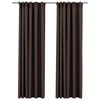 vidaXL Linen-Look Blackout Curtains with Hooks 2 pcs Taupe 140x225 cm