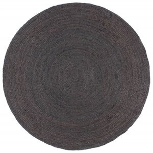 vidaXL Area Rug | Dark Grey | Braided Jute | 210 cm | Area Rug | Round