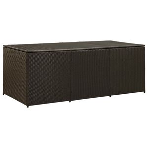 vidaXL Garden Storage Box Poly Rattan 180x90x70 cm Brown
