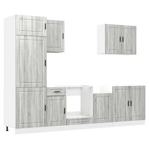 vidaXL 7 Piece Kitchen Cabinet Set Porto Grey Sonoma Engineered Wood