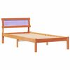 vidaXL Bed Frame with Headboard Wax Brown 100 x 200 cm Solid Pine Wood