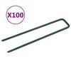 vidaXL Nails for Artificial Grass 100 pcs U-shape Iron