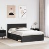 vidaXL Bed Frame with Headboard Black 140 x 200 cm Solid Pine Wood
