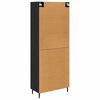 vidaXL Highboard with Drawer 2 pcs Black Oak Engineered Wood and Glass