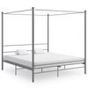 vidaXL Canopy Bed Frame without Mattress Grey Metal 180x200 cm