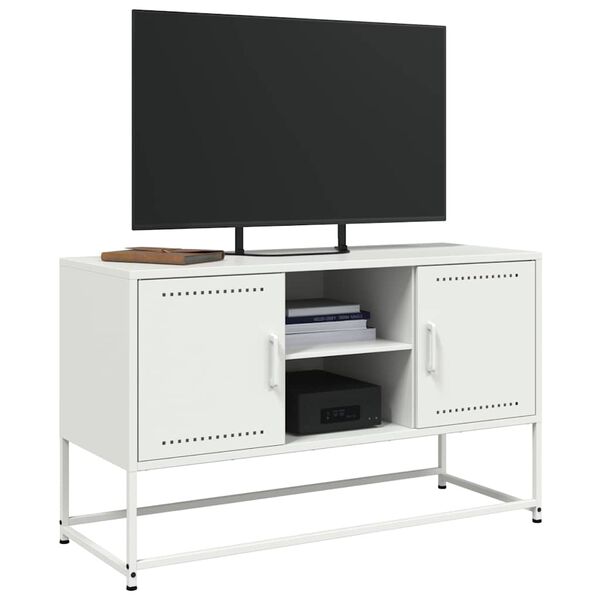 vidaXL TV Cabinet White 100.5x39x60.5 cm Steel