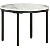 vidaXL Coffee Table White and Black &Oslash;50 cm Real Solid Marble