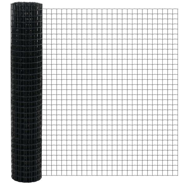 vidaXL Euro Fence Grey 1.5 x 10 m PVC-coated iron
