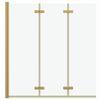 vidaXL Shower Enclosure Gold 130 x 138 cm ESG Glass and Aluminium