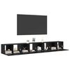 vidaXL TV Cabinet Set 4 pcs Black Oak 60 x 30 x 30 cm Engineered Wood
