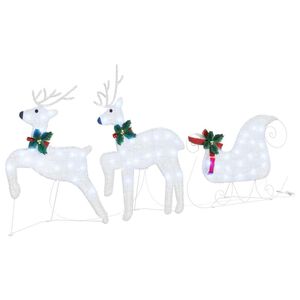 vidaXL LED Reindeers 3 pcs Cold White 43 x 18 x 66 cm Fabric