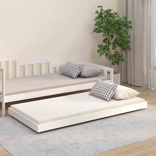 vidaXL Bed Frame without Mattress White 90x190 cm Single Solid Wood Pine