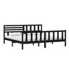 vidaXL Bed Frame without Mattress Black Solid Wood 200x200 cm (810106+814168)