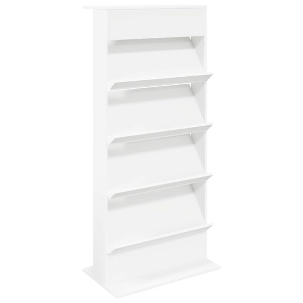 vidaXL Magazine Rack with Shelf White 70 x 41 x 156 cm Engineered Wood