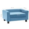 vidaXL Dog Sofa Foam Cushion Turquoise 60x43x30 cm Plush&Faux Leather