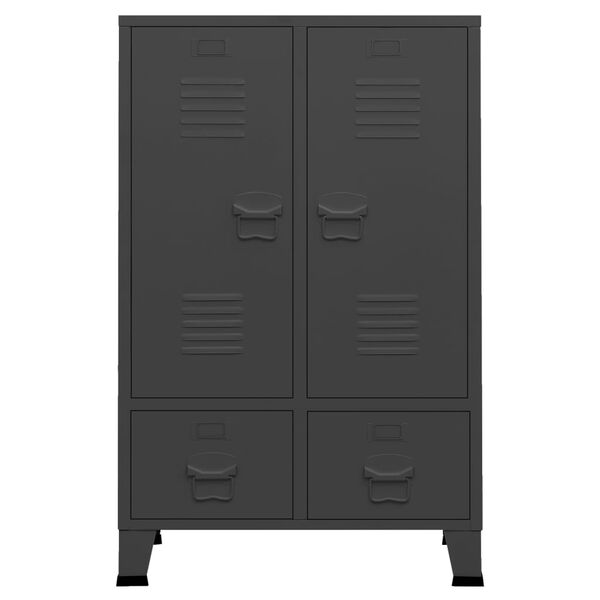vidaXL Industrial Wardrobe Anthracite 67x35x107 cm Steel