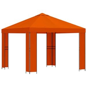 vidaXL Gazebo 3 x 3 m Orange Polyester and Steel 190 gsm