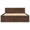 vidaXL Bed Frame with Headboard without Mattress Brown Oak 140x200 cm