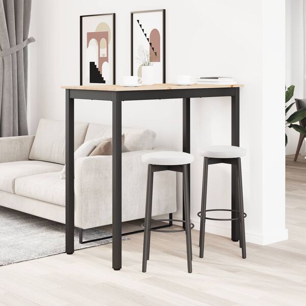 vidaXL Bar Table Natural 110 x 55 x 105 cm Solid Pine Wood