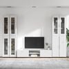 vidaXL TV Cabinet Set with Drawer High Gloss White Engineered Wood